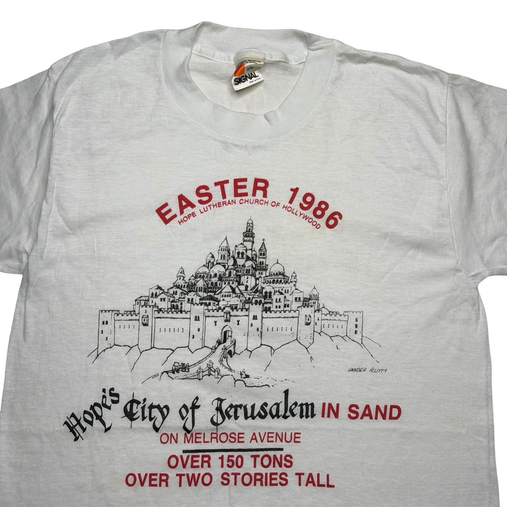 Vintage 80s 1986 Hopes city of Jerusalem‎ Melrose Los Angeles shirt